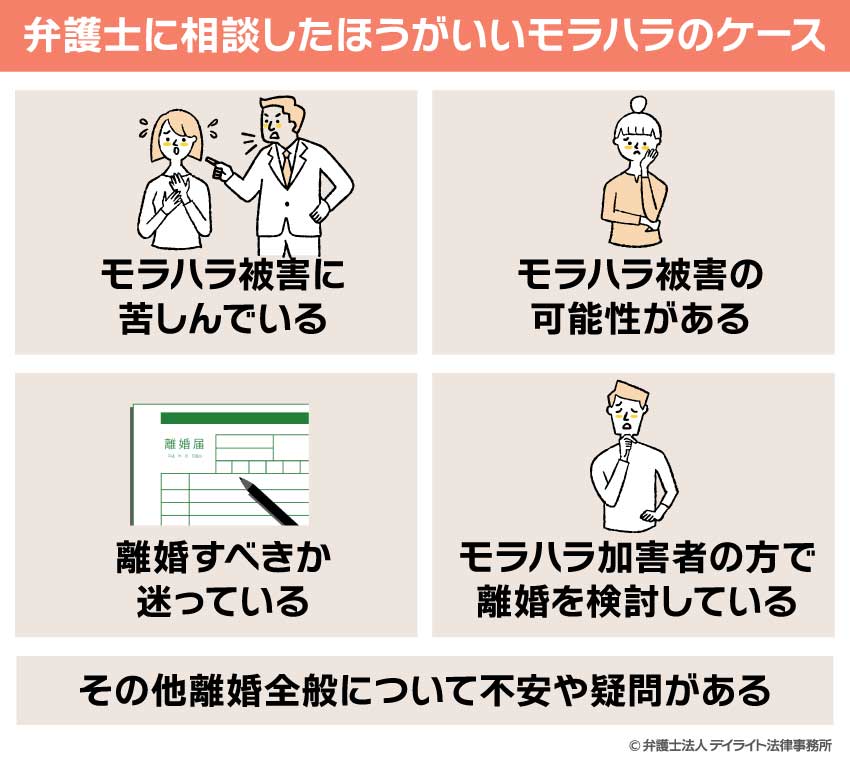 弁護士に相談したほうがいいモラハラのケース